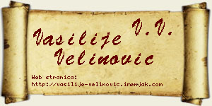 Vasilije Velinović vizit kartica